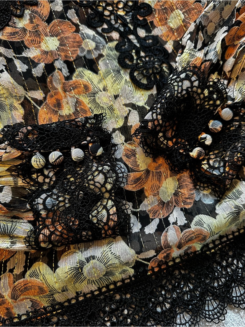 The Kooples Black Sheer Floral Lace Blouse - Picture 3 of 7